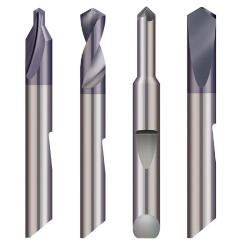 AlTiN Coated Solid Carbide Tool 82° Included Angle 1/2 Shank Diameter 0.080 Tip Diameter 6 Flute 0.242 Length of Cut Micro 100 CS-500-082X Double End Countersink & Chamfer Tool 2.5 Overall Length